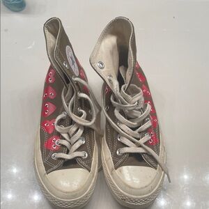 Converse Brown and Red High-Top Sneakers